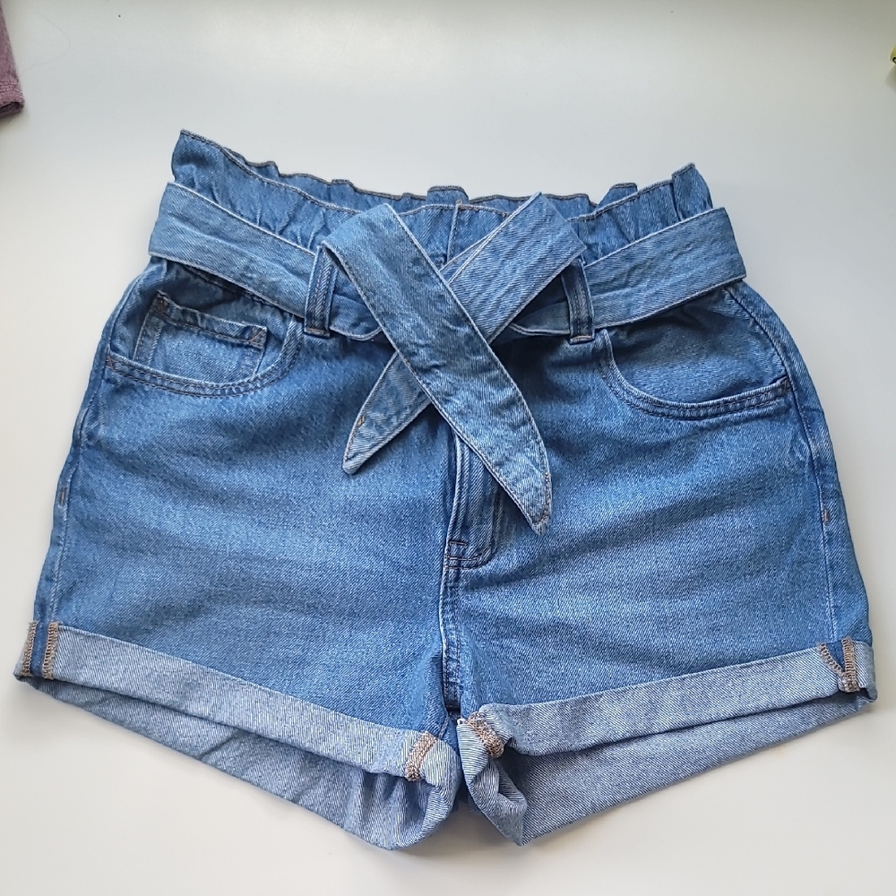 Aeropostale Blue Jean Shorts with Tie-Front
